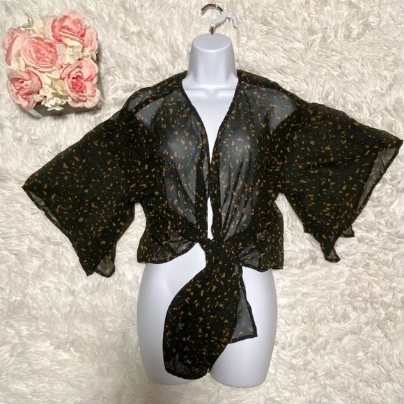 Final Touch women’s semi sheer Wrap top, size M - Picture 1 of 7